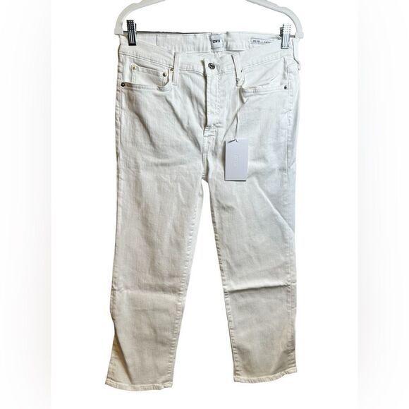 NWT EDWIN Women’s Bree Mid Rise Crop Straight Leg Ivory Jeans - Size 28 - Picture 6 of 15